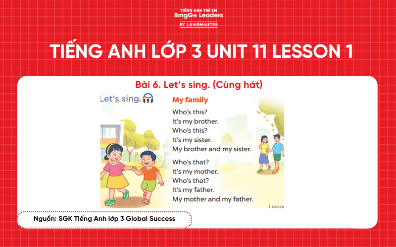 Bài tập tiếng Anh lớp 3 Unit 11 Lesson 1 sách Global Success