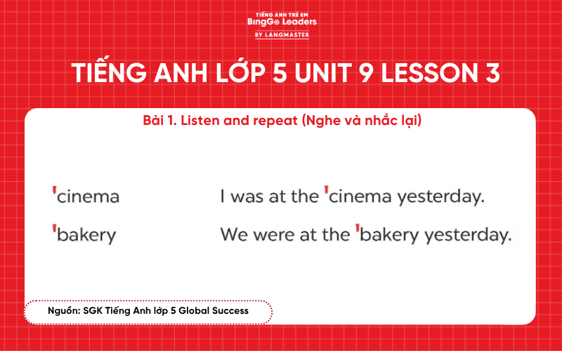 Bài tập tiếng Anh lớp 5 Unit 9 Lesson 3 Global Success