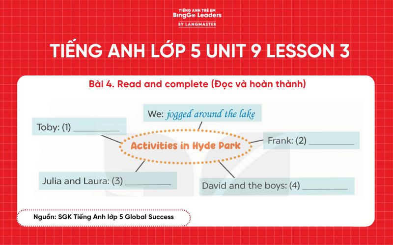 Bài tập tiếng Anh lớp 5 Unit 9 Lesson 3 Global Success