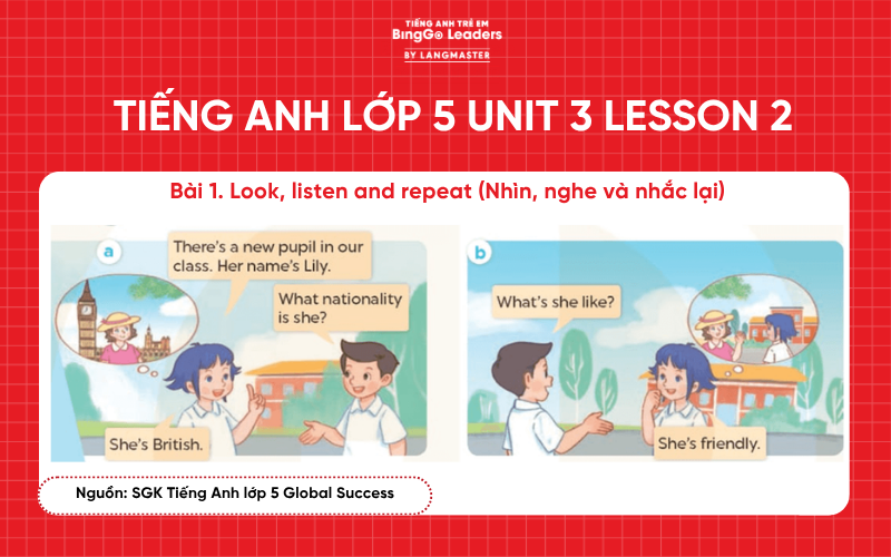 Bài tập Tiếng Anh lớp 5 Unit 3 Lesson 2 sách Global Success