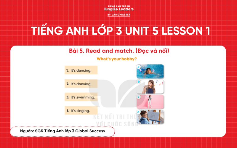 Bài tập tiếng Anh lớp 3 Unit 5 Lesson 1 sách Global Success
