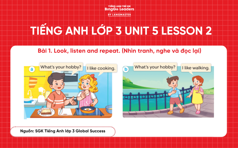 Bài tập Tiếng Anh lớp 3 Unit 5 Lesson 2 sách Global Success