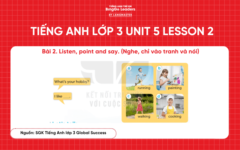 Bài tập Tiếng Anh lớp 3 Unit 5 Lesson 2 sách Global Success