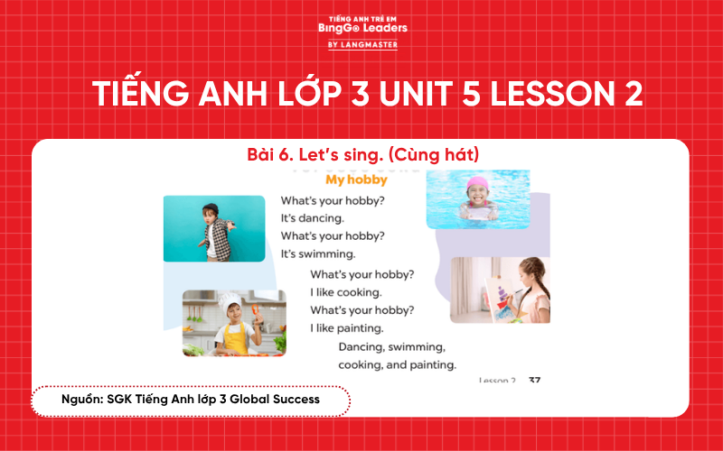 Bài tập Tiếng Anh lớp 3 Unit 5 Lesson 2 sách Global Success