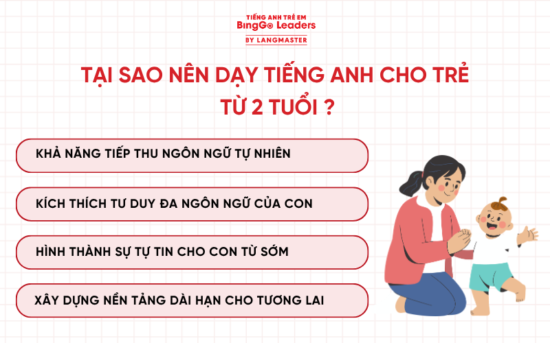 Tại sao nên dạy tiếng Anh cho bé 2 tuổi từ sớm?