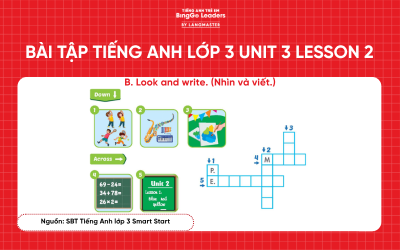 Bài tập tiếng Anh lớp 3 Smart Start Unit 3 Lesson 2