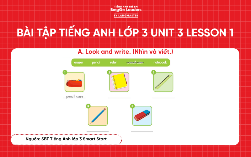 Bài tập tiếng Anh lớp 3 Smart Start Unit 3 Lesson 1