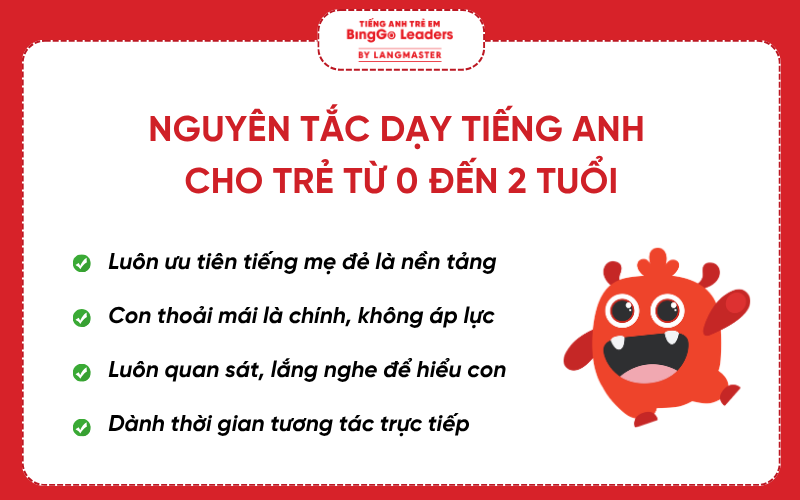 Nguyên tắc dạy tiếng Anh cho trẻ từ 0 đến 2 tuổi