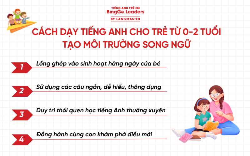 Cách dạy tiếng Anh cho trẻ từ 0 đến 2 tuổi: Tạo môi trường song ngữ