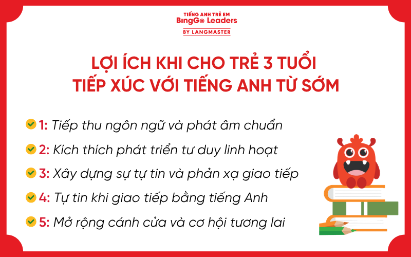 Lợi ích khi cho bé 3 tuổi học tiếng Anh từ sớm