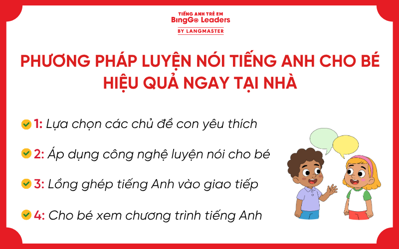 Phương pháp luyện nói tiếng Anh cho bé hiệu quả ngay tại nhà