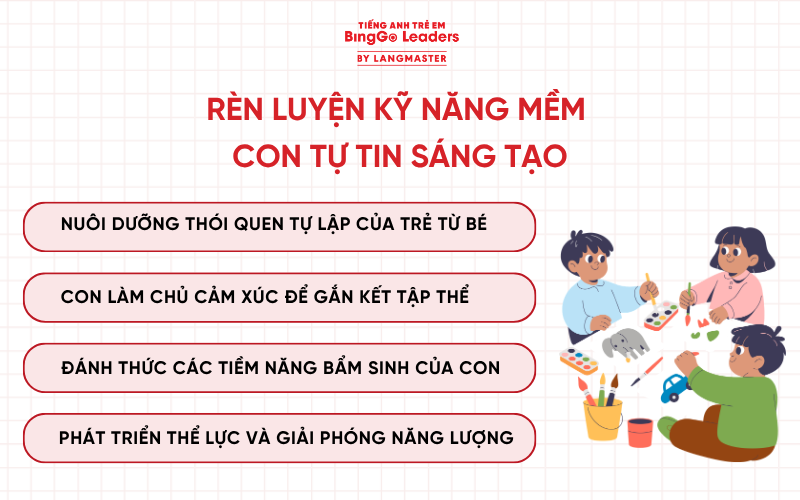 Trại hè tiếng Anh bán trú Summer Camp 2026 rèn luyện kỹ năng mềm cho bé
