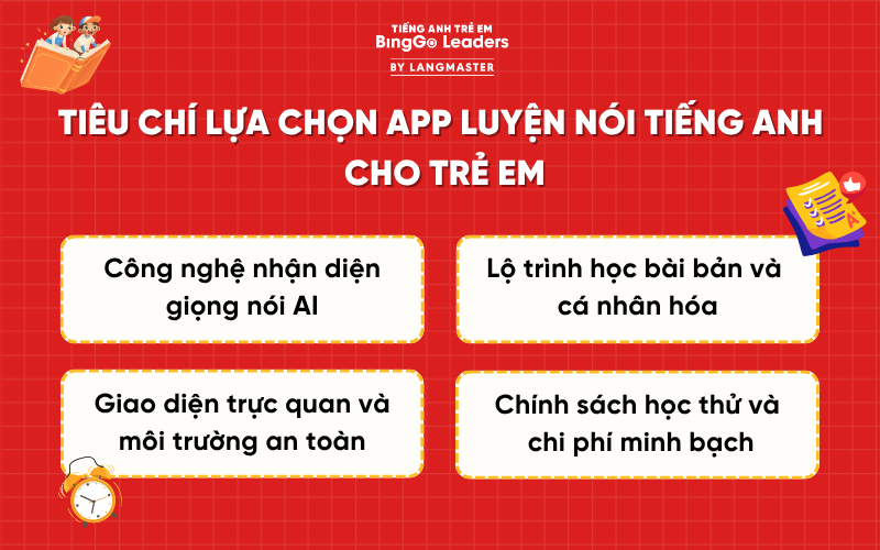 Tiêu chí lựa chọn app học tiếng Anh cho trẻ em