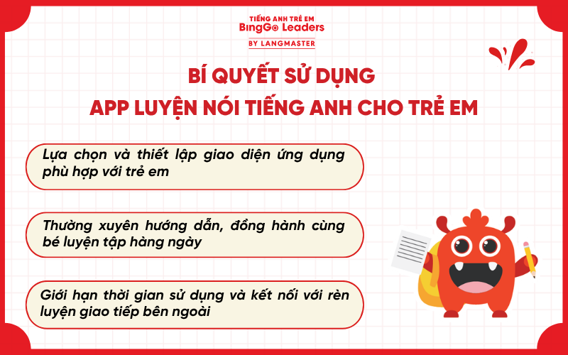Bí quyết sử dụng app luyện nói tiếng Anh cho trẻ em