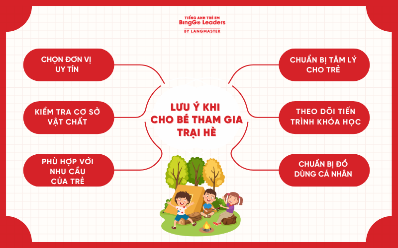 Lưu ý khi ba mẹ cho bé tham gia trại hè tiếng Anh bán trú