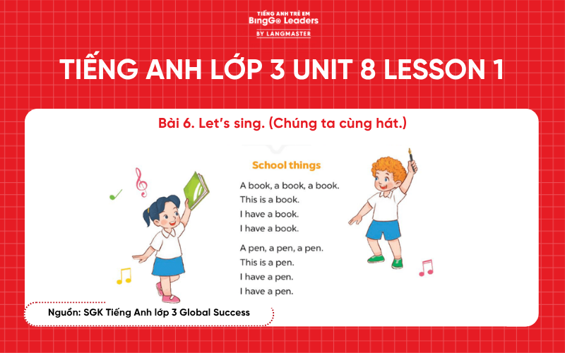 Bài tập tiếng Anh lớp 3 Unit 8 Lesson 1 sách Global Success