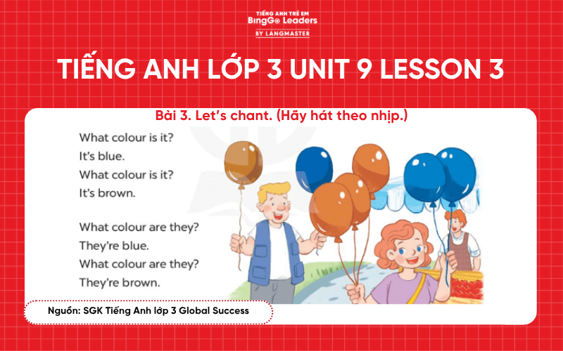 Bài tập tiếng Anh lớp 3 Unit 9 Lesson 3 sách Global Success