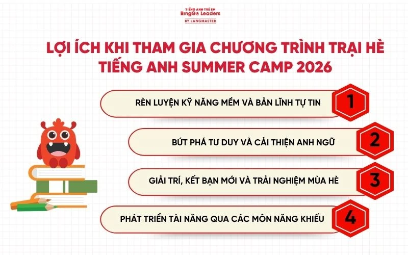 Lợi ích khi cho bé tham gia trại hè tiếng Anh Summer Camp 2026