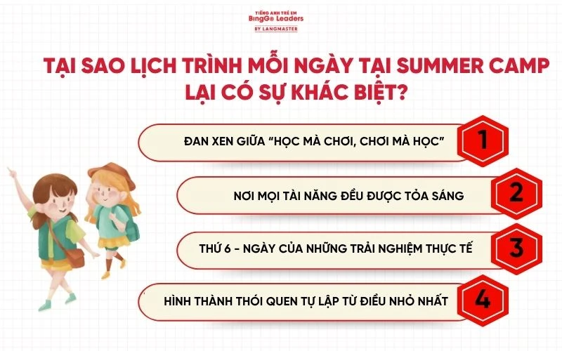Tại sao lịch trình mỗi ngày của con tại Summer Camp lại có sự khác biệt?