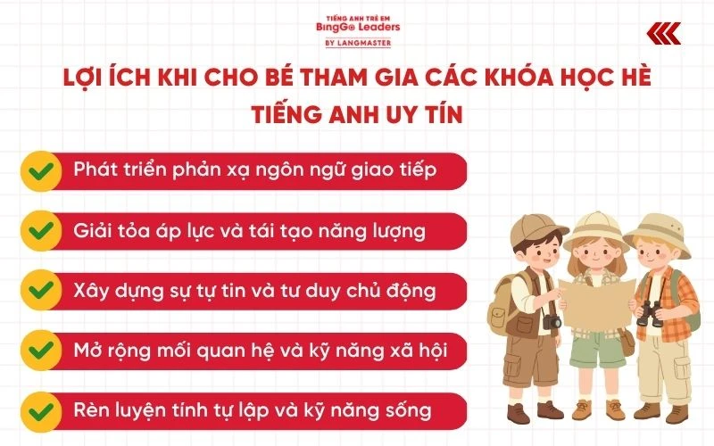 Lợi ích khi cho bé tham gia các khóa học hè tiếng Anh
