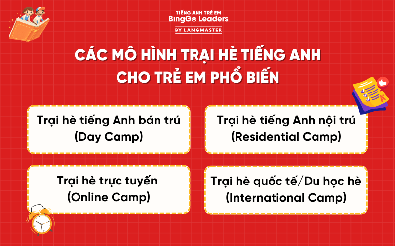 Các mô hình trại hè tiếng Anh phổ biến hiện nay