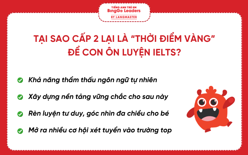 Tại sao cấp 2 là là thời điểm vàng để ôn thi IELTS
