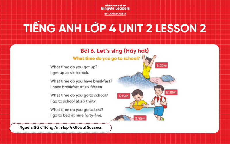 Bài tập tiếng Anh lớp 4 Unit 2 Lesson 2 sách Global Success