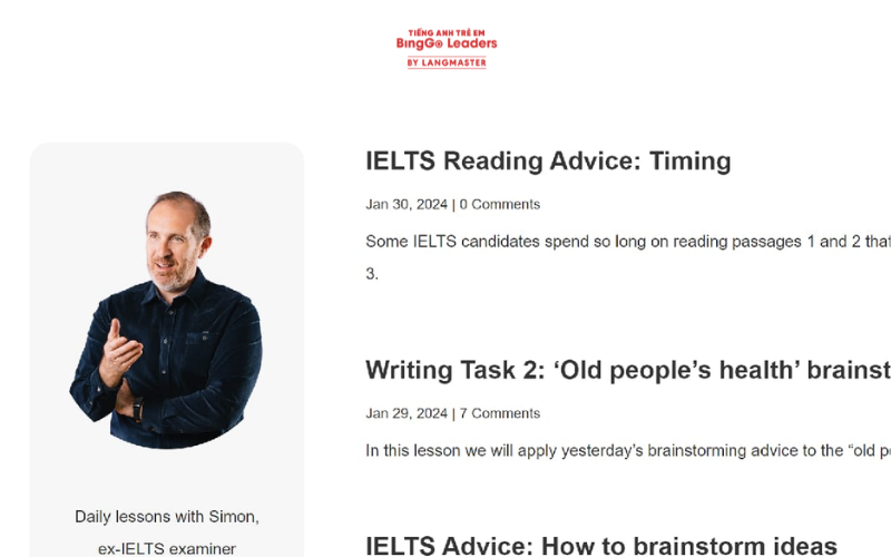 Trang web học IELTS cho người mới bắt đầu IELTS Simon