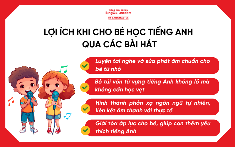 Lợi ích khi cho bé học tiếng Anh từ các bài hát thiếu nhi