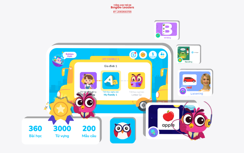 App học tiếng Anh cho bé 3 tuổi