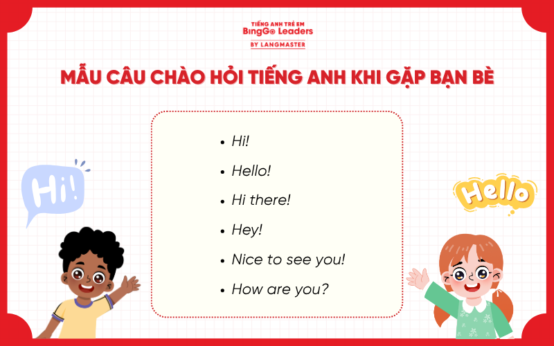 Chào hỏi bằng tiếng Anh cho bé