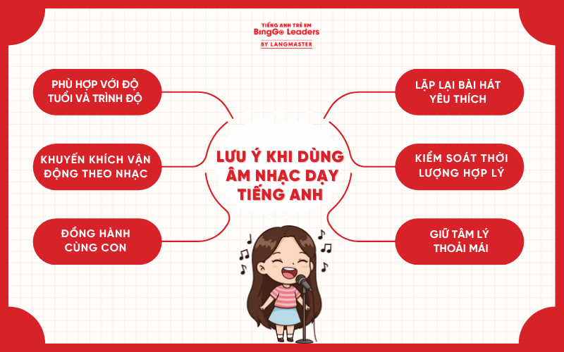 Lưu ý khi dạy con học tiếng Anh qua bài hát trẻ em