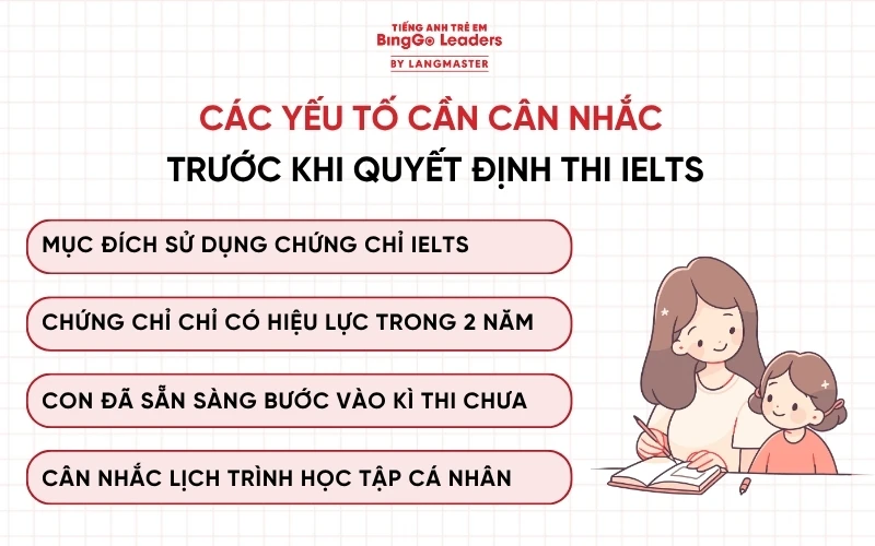 Các yếu tố cần cân nhắc trước khi quyết định thi IELTS