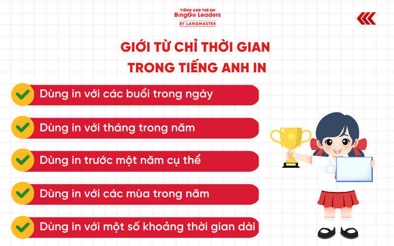 Giới từ chỉ thời gian trong tiếng Anh in