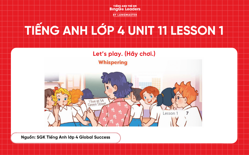 Bài tập tiếng Anh lớp 4 Unit 11 Lesson 1