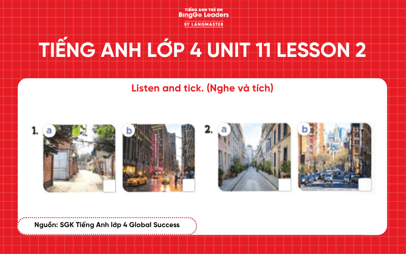 Bài tập tiếng Anh lớp 4 Unit 11 Lesson 2