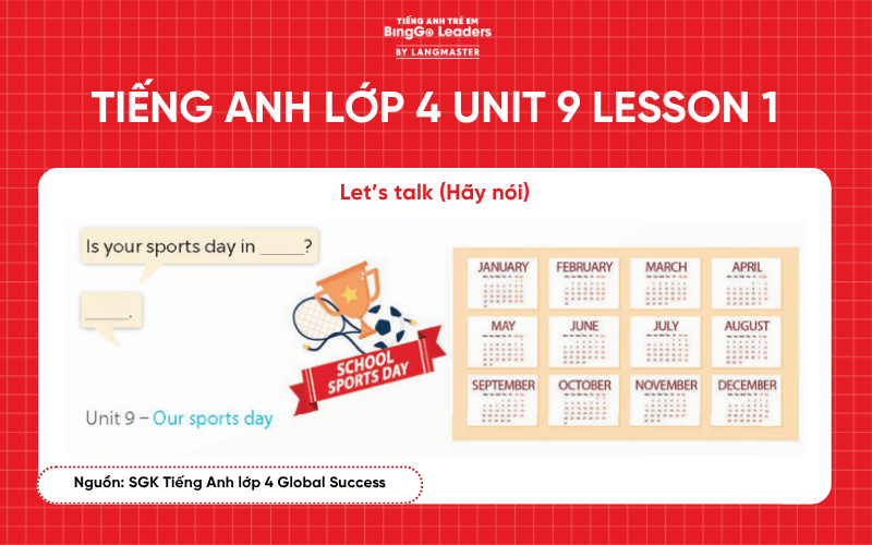 Bài tập tiếng Anh lớp 4 Unit 9 Lesson 1