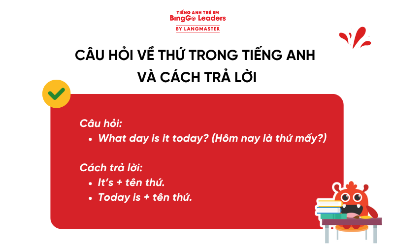 Câu hỏi về thứ trong tiếng Anh và cách trả lời
