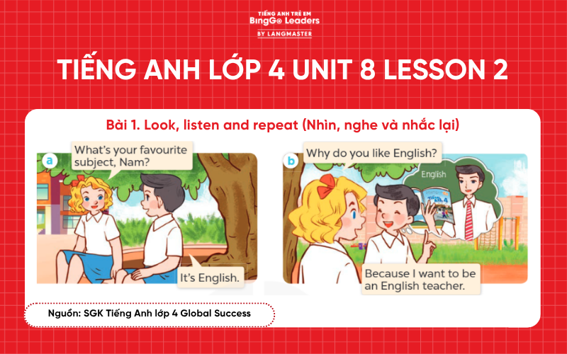Bài tập tiếng Anh lớp 4 Unit 8 Lesson 2