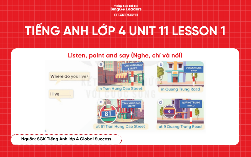 Bài tập tiếng Anh lớp 4 Unit 11 Lesson 1