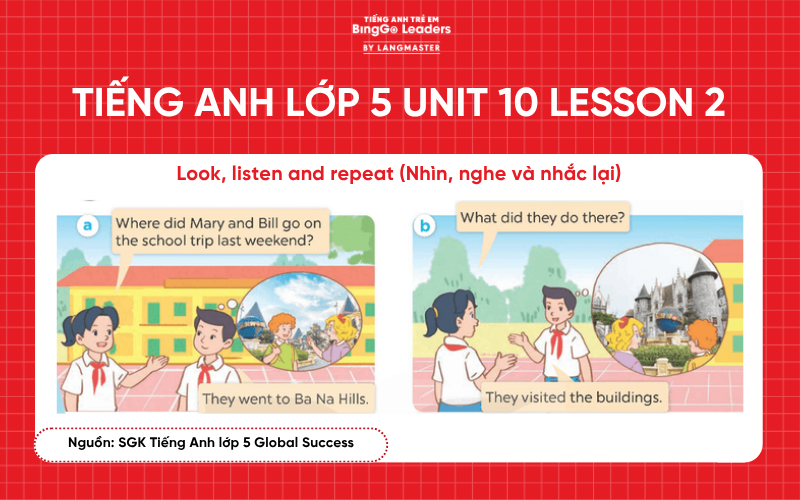 Bài tập tiếng Anh lớp 5 Unit 10 Lesson 2