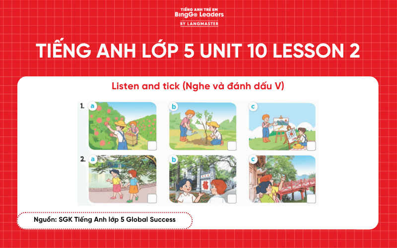 Bài tập tiếng Anh lớp 5 Unit 10 Lesson 2
