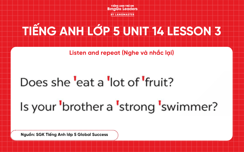 Bài tập Tiếng Anh lớp 5 Unit 14 Lesson 3