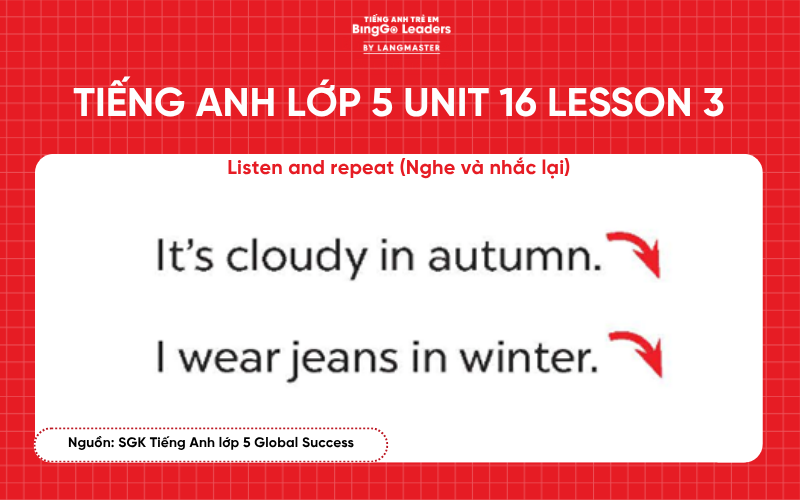 Bài tập tiếng Anh lớp 5 Unit 16 Lesson 3