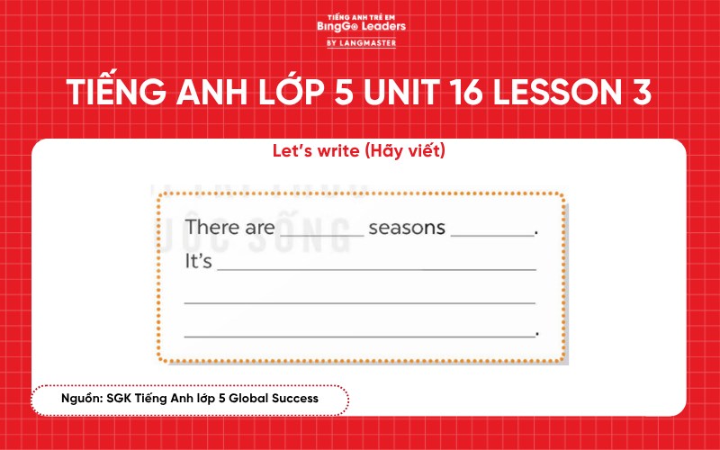 Bài tập tiếng Anh lớp 5 Unit 16 Lesson 3