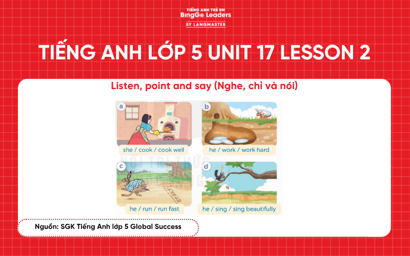 Bài tập tiếng Anh lớp 5 Unit 17 Lesson 2