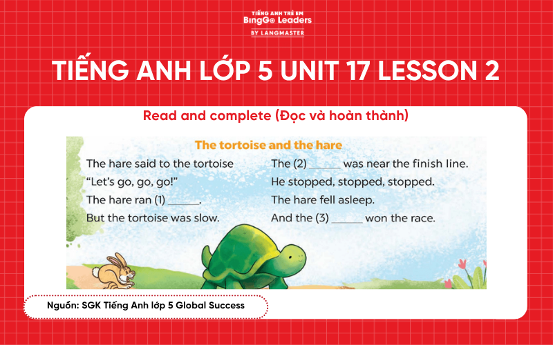 Bài tập tiếng Anh lớp 5 Unit 17 Lesson 2