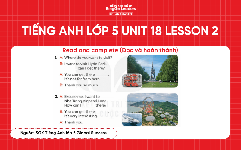 Bài tập tiếng Anh lớp 5 Unit 18 Lesson 2